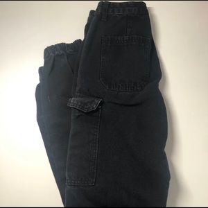 ROMWE Black Ripped Cargo Jeans